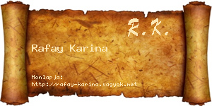 Rafay Karina névjegykártya